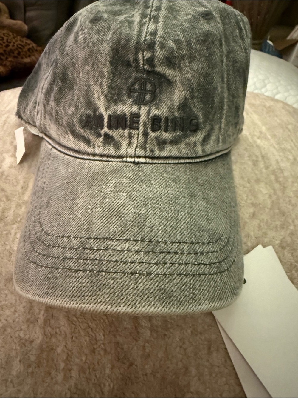 NWT Anine Bing Jeremy Baseball Cap in Oyster Grey